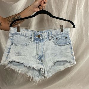 Low rise denim shorts